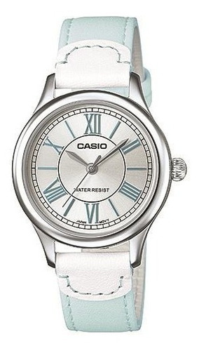 Reloj Mujer Casio Ltpe113l-2a Malla Cuero Numeros Romanos