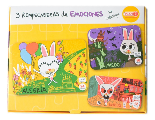 Set 3 Rompecabezas Puzzle Emociones 12, 16 Y 24 Piezas Niños