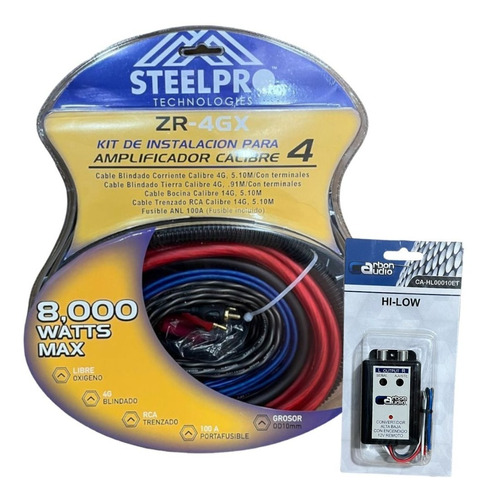 Kit De Intalacion Cal 4 Steelpro + Hi-low Carbon Audio 