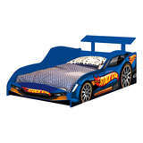 Cama Carro Solteiro Infantil Juvenil Meninos Azul Stock Car