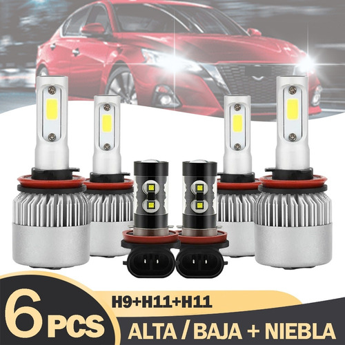 Luz Alta/baja/niebla Kit Faros Led 8000lm Para Nissan