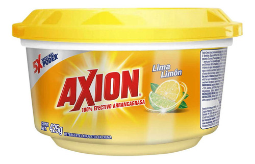 Lavatrastes En Pasta Axion Lima Limón 425 Gr, Cj 12 Piezas 