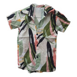 Camisa Lino, Hawaiana Nene, Estampada, Talle 4 A 16