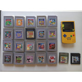 Gameboy Color Edicion Pikachu + 22 Juegos Con Estuches