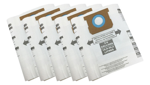 Paquete De 10 Bolsas De Filtro Para Aspiradora Shop Vac 5-8