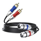 Cable De Audio Dual Xlr De 3 Pines Hembra A Dual Rca Macho