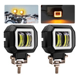 Par Faros Auxiliares Moto Exploradoras Ojos De Ángel 6d 20w