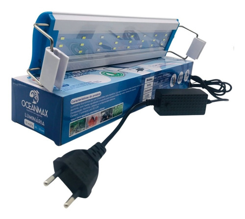 Luminária De Led Aquário Branco / Azul 80-90cm 30w - Bivolt