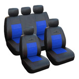 Fundas Cubre Asiento Auto Eco Cuero Acolchada Azul Dinamic