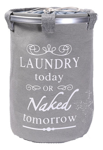 Cesto Canasto De Tela Gris Laundry Naked Multiuso