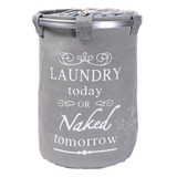 Cesto Canasto De Tela Gris Laundry Naked Multiuso