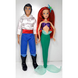 Muñeca Princesa Sirenita Ariel Y Principe Eric Disney