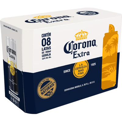 Cerveja Corona Extra Lata 350ml - Pack 8 Unidades | MercadoLivre