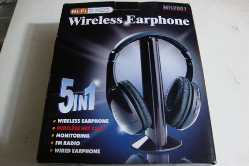 Fone De Ouvido Sem Fio  5 Em 1 - Wireless Hearphone