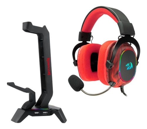 Kit Redragon Headset Infernal Ryuji + Suporte Scepter Rgb