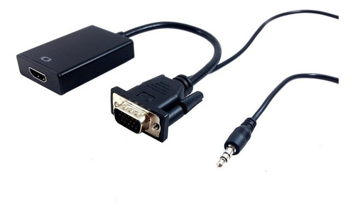 Conversor Vga A Hdmi Con Audio Adaptador Cable Tv Hd 1080p