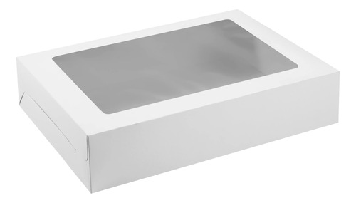 Cajas Carton Blanca Con Visor Delivery 26x18x5 Cm X 10 Un 