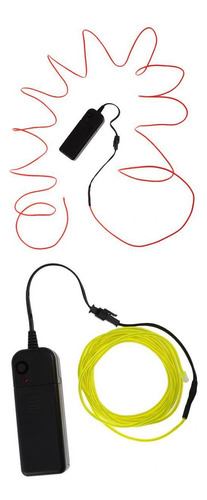 2 Piezas Led El Cable De Cuerda De Tubo Flexible Neon Green