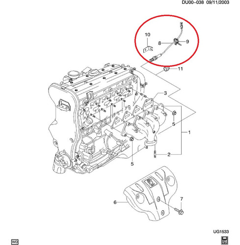 Sensor Oxigeno Chevrolet Epica Aveo 2 Pines Gm Foto 2