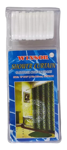 Cortina Baño Tela Impermeable Plástico Vinilo Ducha 1.70 Mt