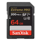 Cartão Memória Sandisk Sd 64gb Extreme Pro 200mb Canon Nikon