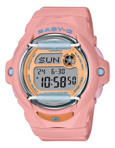 Reloj Casio Baby-g Bg-169pb Dama Digital Color De La Malla Rosa Color Del Bisel Rosa Color Del Fondo Amarillo