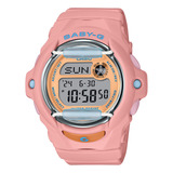 Reloj Casio Baby-g Bg-169pb Dama Digital Color De La Malla Rosa Color Del Bisel Rosa Color Del Fondo Amarillo