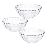 Kit 3 Tigela Saladeira Bowl Vidro Marinex Redonda 1l 