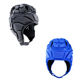 2x Rugby Headgear Scrum Hockey Protective Head Hat Azul