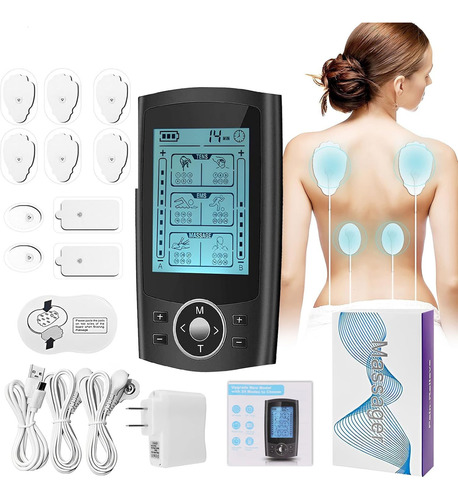 Electro Estimulador Muscular Tens Ems 36 Modos 2 Canales 