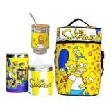 Equipo De Mate Sin Termo Los Simpsons Cuero Set Kit Matero