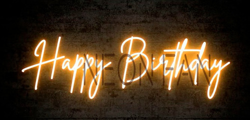 Cartel Neon Led Happy Birthday - Varios Fiesta Cumpleños