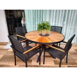 Conjunto Jantar Luanda Mesa 4 Lugares Giro Madeira Alumínio