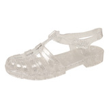 Sandalias De Gelatina Transparentes Planas Retro Para Mujer