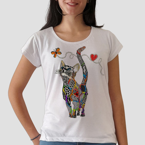 Remera Gatos Gatitos 3 Mujer Animales Purple Chick