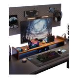 Elevador De Monitor Con Hub Usb Madera Porta Pad Gamer 100cm