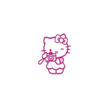 1pz Vinil Stiker Estampa Hello Kitty Camara Rosa 15 X 12 Cm