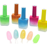 Pack Esmaltes Semi Jelly Gelatina Neon Traslucidos Tendencia