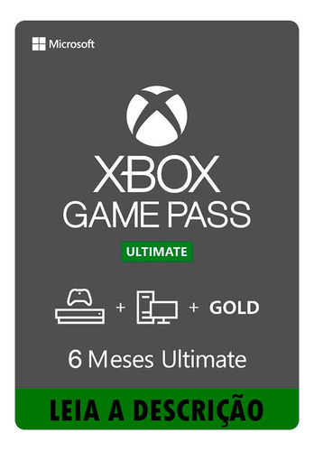 Xbox Game Pass Ultimate 6 Meses Apenas Pc