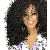 Peluca Afro Negra Rizada Natural For Mujer