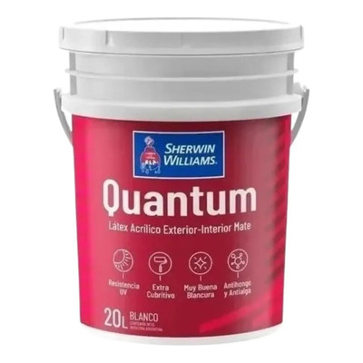 Sherwin Williams quantum pintura látex interior exterior 20 litros color blanco | Envío gratis