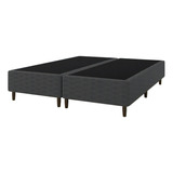 Base Cama Box Para Colchão Casal King 193x203cm Flávia Cinza Umaflex