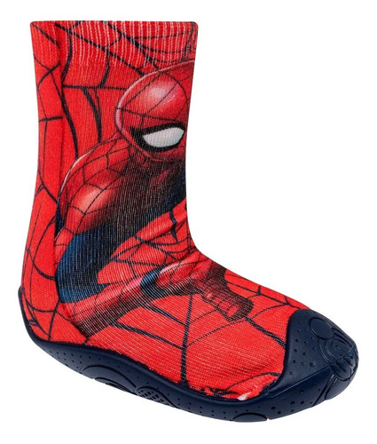 Pantufla Tipo Calcetin Niño Spider Man Tci 3612 Rojo *104 T8