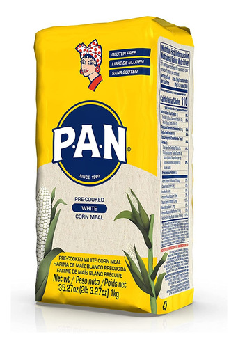 Harina Pan Blanca 4kg Para Arepas, Tamales, Pupusas, Hallaca