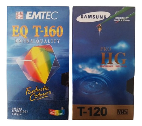 2 Fitas Vhs Emtec T-160 E Samsung Hg T-120 Lacradas