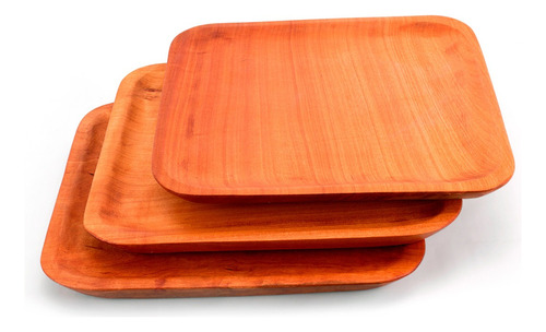 Plato Madera Cuadrado Asado L 26x26 Cm, Rauli 