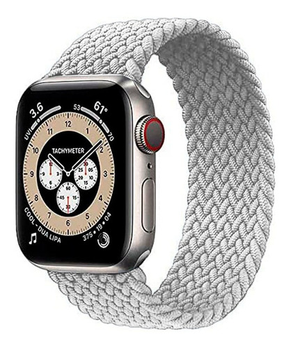 Malla Nylon Loop Ajustable Para Apple Watch/smart Watch Color Gris 38/40/41