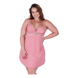 Camisola Plus Size Renda Sexy Baby Doll Confortável L2052