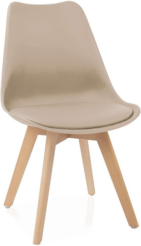 Set * 4 Silla Tulip Escandinava Eames Base Madera - Alto Impacto