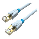 Cable De Red Vention Cat6 Certificado - 1.5 Metros - Blindado Reforzado - Premium Patch Cord - Sstp Rj45 Ethernet 1000 Mbps - 250 Mhz - Cobre - Pc - Notebook - Servidores - Blanco - Vap-a06-s150